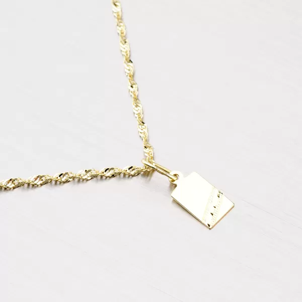 Přívěsek žluté zlato 585 destička s rytinou 322P-131172