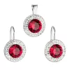 Sada šperků s krystaly Swarovski náušnice a přívěsek červené kulaté 39107.3