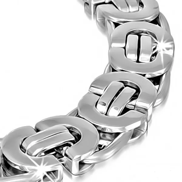 Ocelový náramek královská vazba plochá 11 mm GCZA147