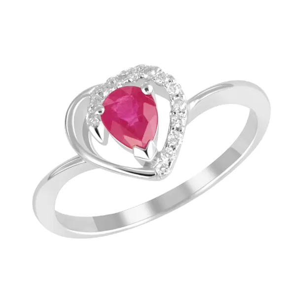 Prsten s diamanty a rubínem GKW23474