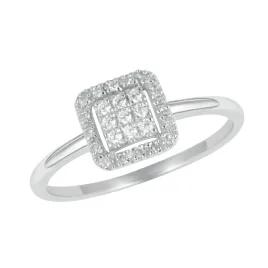 Dámský prsten bílé zlato 585/1000 přírodní diamant 0.112 ct brilianty GKW47461