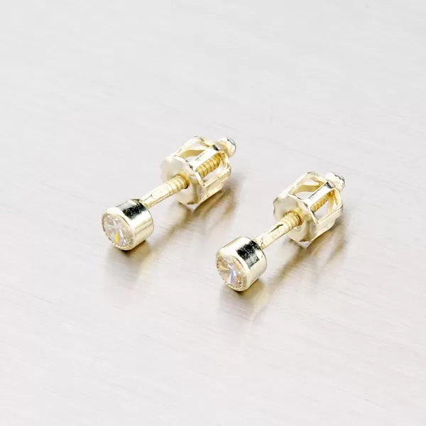 Náušnice - pecky se zirkonem, zlato 585, 42-3299