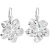 Stříbrné náušnice visací s krystaly Swarovski bílá kytička 31130.1