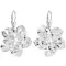 Stříbrné náušnice visací s krystaly Swarovski bílá kytička 31130.1