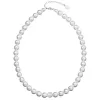 Perlový náhrdelník bílý s krystaly Swarovski 32011.1