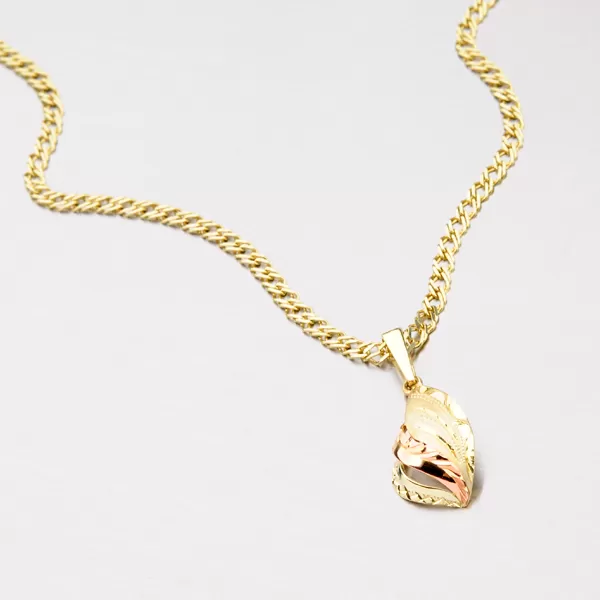 Dámský přívěsek zlato mix 585 ručním rytím 53P-018