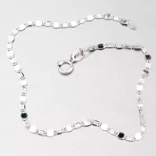 Dámský náramek bílé zlato 585 gravírovanými facetami 44-1238