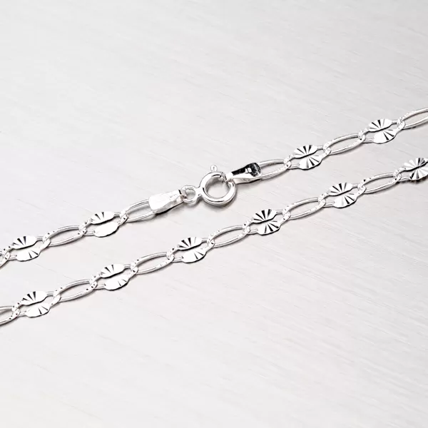 Náramek z bílého zlata s gravírováním 44-1072