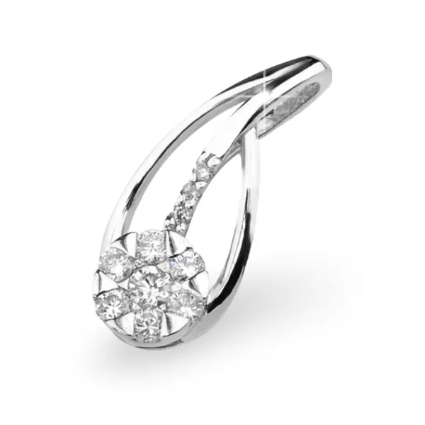 Přívěsek s diamanty - bílé zlato GKW46680