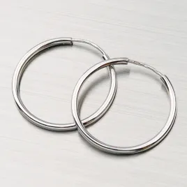 Dámské náušnice bílé zlato 585 25 mm 238-3013