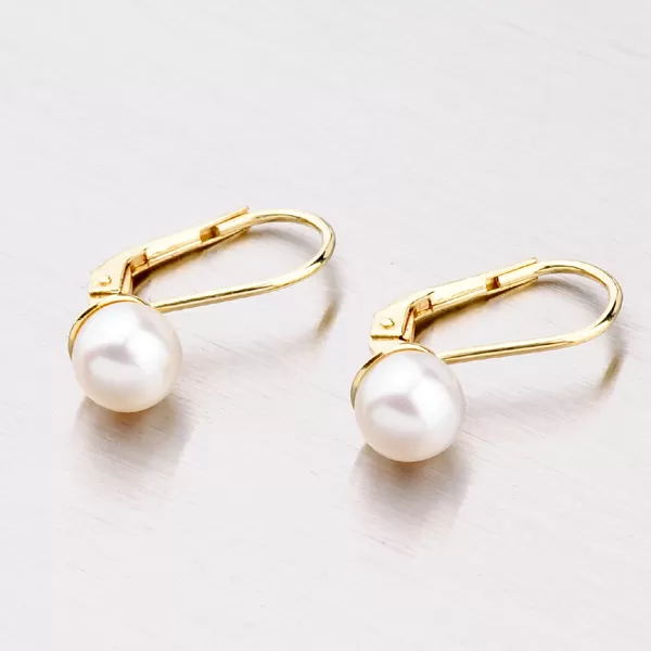 Zlaté náušnice s perlou 353P-120184