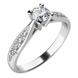 Zásnubní prsten bílé zlato 585/1000 přírodní diamant 0.366 ct G/SI ZP-10745D
