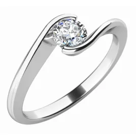 Zásnubní prsten bílé zlato 585/1000 přírodní diamant 0.20 ct G/SI ZP-10743D