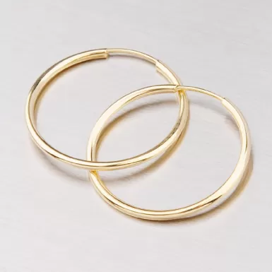 Náušnice ze žlutého zlata 30 mm 12-657