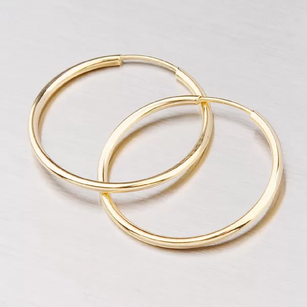 Náušnice ze žlutého zlata 30 mm 12-657