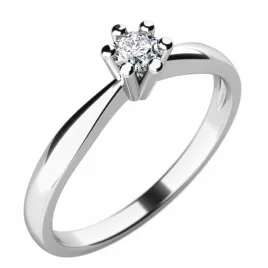 Dámský prsten bílé zlato 585/1000 přírodní diamant 0.110 ct G/SI 10756D