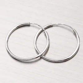 Dámské náušnice bílé zlato 585 kruhy 23 mm 238-3006