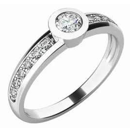Dámský prsten bílé zlato 585/1000 přírodní diamant 0.184 ct G/SI 10746D