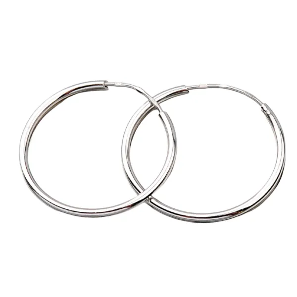 Dámské náušnice bílé zlato 585 kruhy 23 mm 238-3006