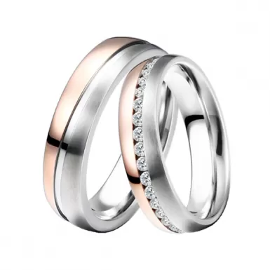 Snubní prsteny ocel zirkon ST-88078