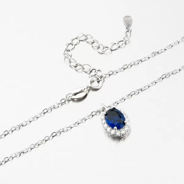Dámský náhrdelník stříbro 925 zirkon a safír SETST-15145