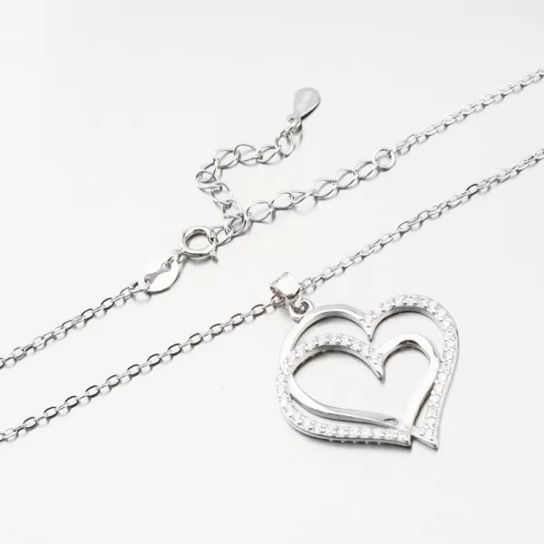 Dámský náhrdelník stříbro 925 zirkon srdce SST-151514