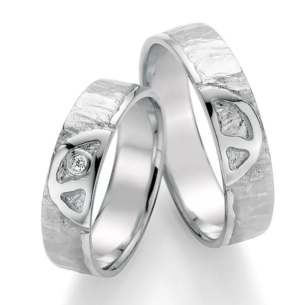 Stříbrné snubní prsteny s diamantem SP-51030
