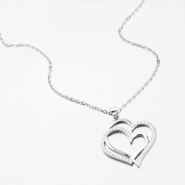 Dámský náhrdelník stříbro 925 zirkon srdce SST-151514