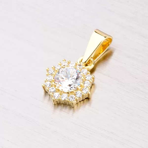 Zlatý přívěsek s bílými zirkony 352P-130086-01
