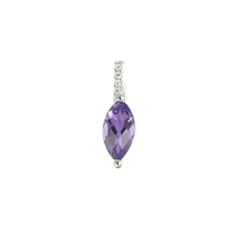 Dámský přívěsek bílé zlato 585/1000 přírodní diamant 1.10 ct a ametyst GKW54023AME