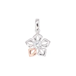 Dámský přívěsek bílé zlato 585/1000 přírodní diamant 0.040 ct - květina GKW57513DIA