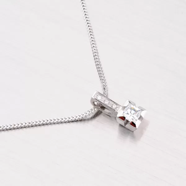 Dámský přívěsek bílé zlato 585 zirkon zářivý DZ1922B