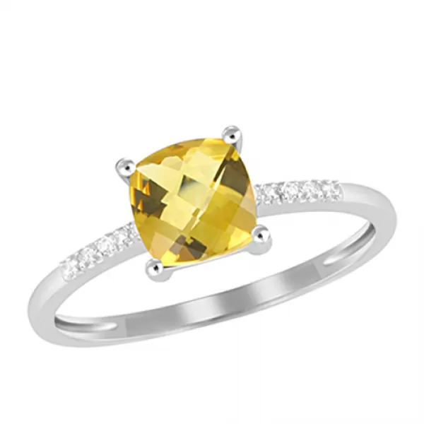 Zlatý prsten s diamanty a citrínem GKW48525CIT