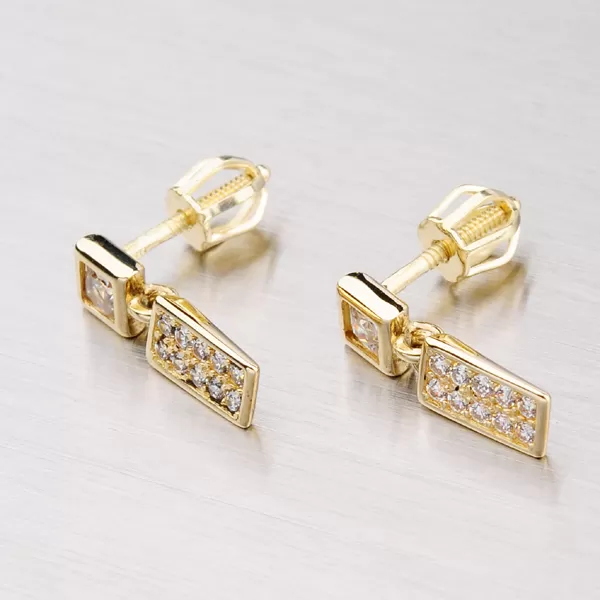 Dámské náušnice žluté zlato 585 zirkon visací GZ2363