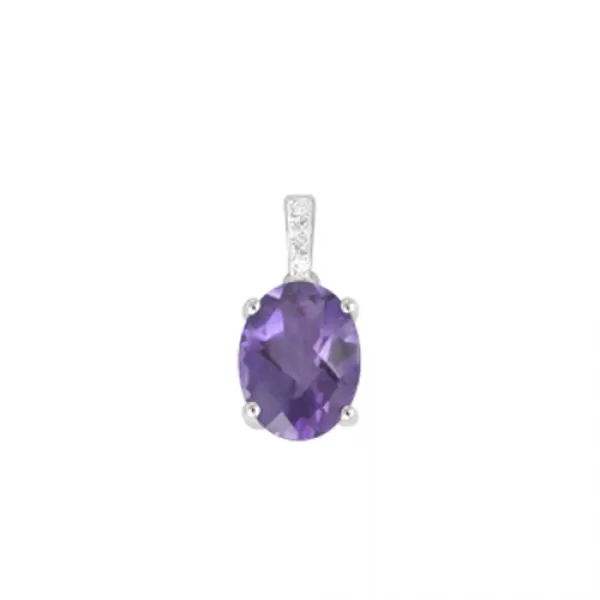 Zlatý prsten s ametystem a diamanty GKW48549