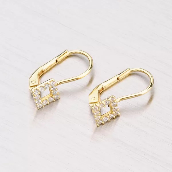 Dámské náušnice žluté zlato 585 zirkon 353P-120191