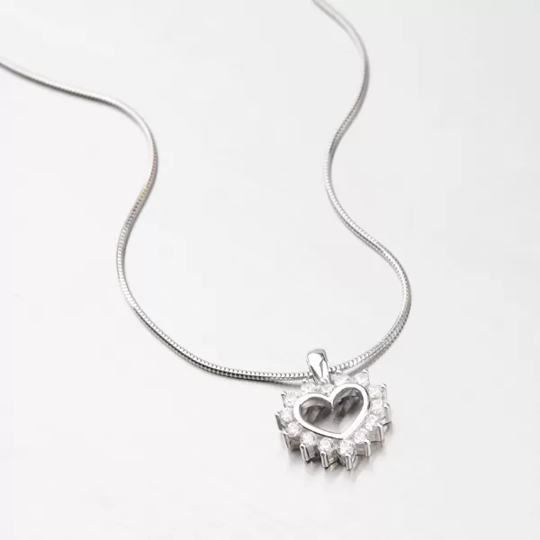 Dámský přívěsek bílé zlato 585 zirkon srdce DZ1975B