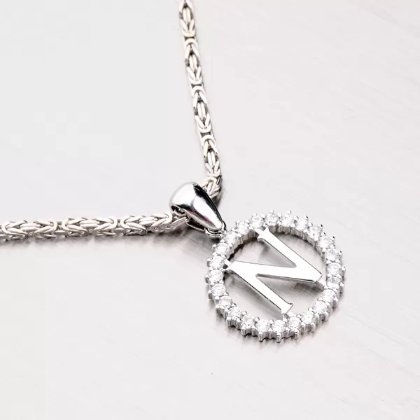 Přívěsek stříbro 925 zirkon písmeno se - N MPN5192-N