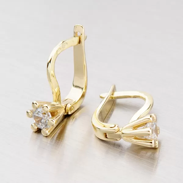 Dámské náušnice žluté zlato 585 zirkon GZ1965Z