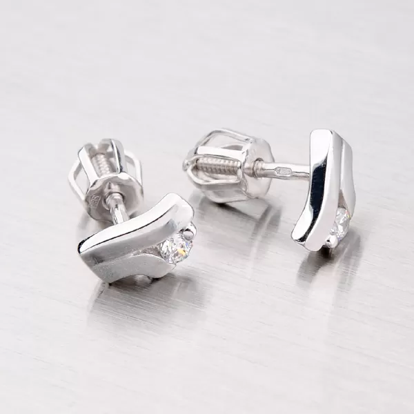 Náušnice z bílého zlata se zirkonem DZ1693B