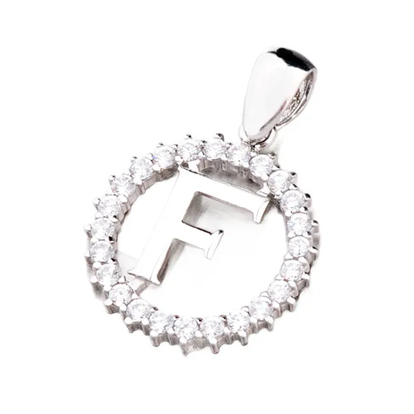 Přívěsek stříbro 925 zirkon písmeno se - F MPN5192-F