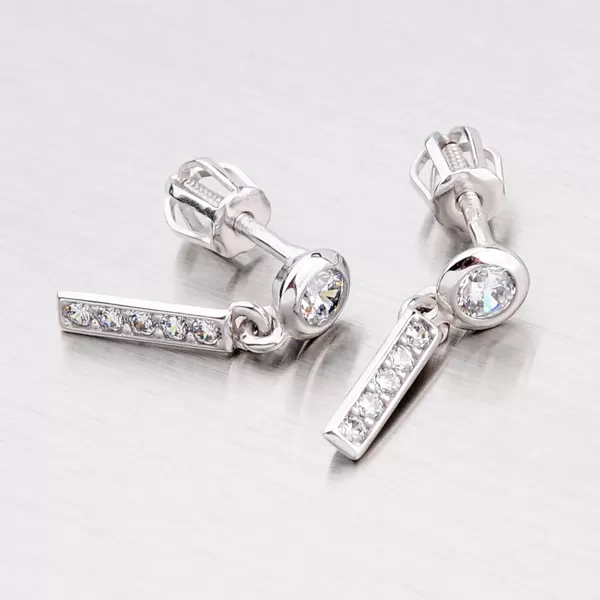 Dámské náušnice bílé zlato 585 zirkon visací GZ2367B