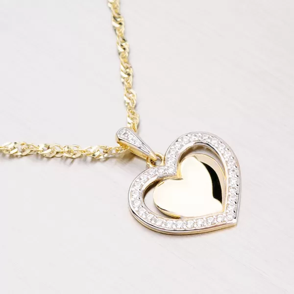 Přívěsek se zirkony ve tvaru srdce DZ2405