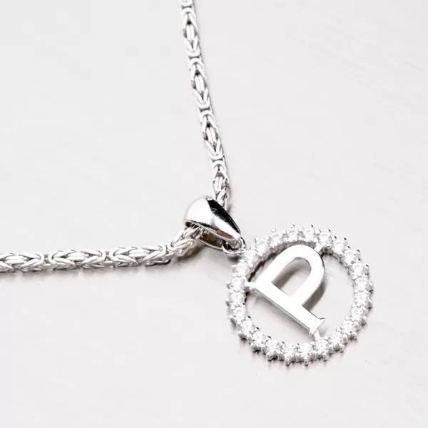 Stříbrné písmenko se zirkony - P MPN5192-P