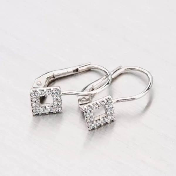 Dámské náušnice bílé zlato 585 zirkon 358-0191