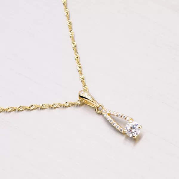 Dámský přívěsek žluté zlato 585 zirkon zářivý GZ2541