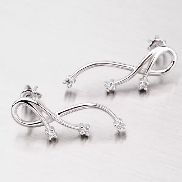 Dámské náušnice bílé zlato 585 zirkon visací GZ2069B