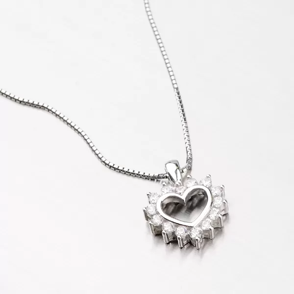 Dámský přívěsek bílé zlato 585 zirkon srdce DZ1975B