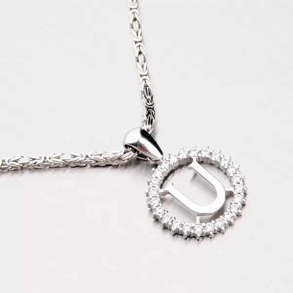 Stříbrné písmenko se zirkony - U MPN5192-U