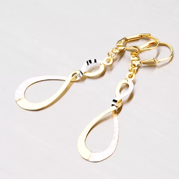 Dámské náušnice zlato mix 585 visací 113-1282